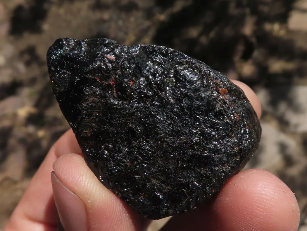 Natural Black Tourmaline Schorl Pieces  x 23 From Zambia