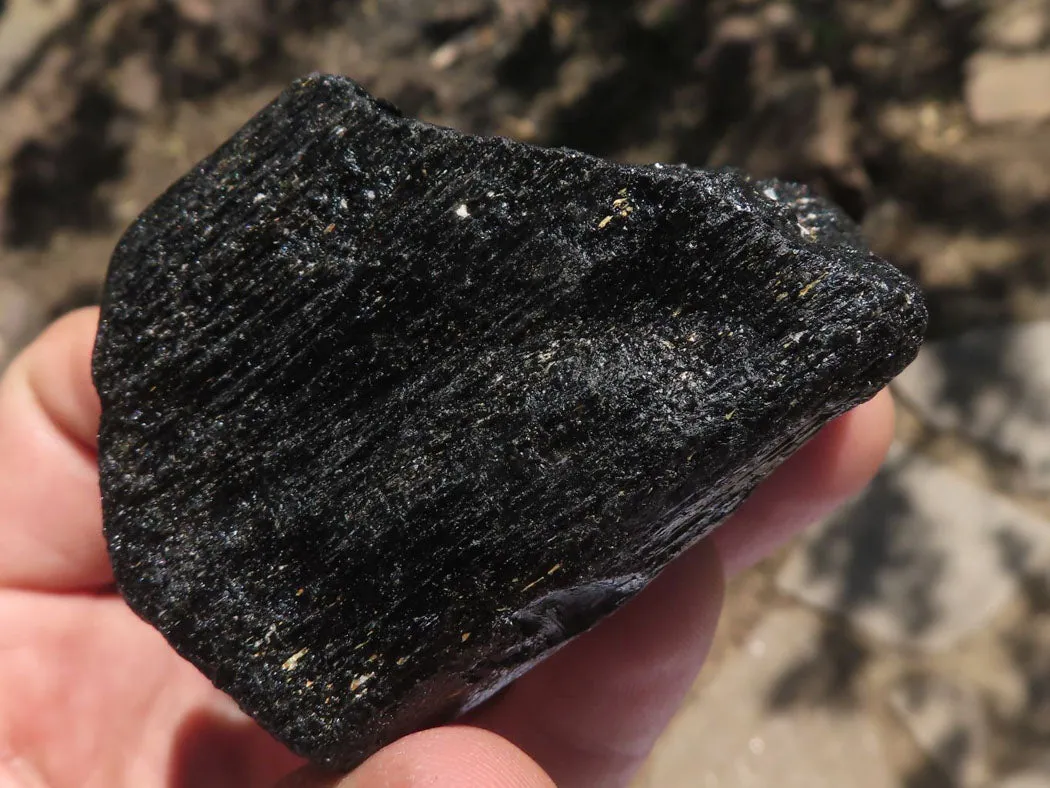 Natural Black Tourmaline Schorl Pieces  x 23 From Zambia