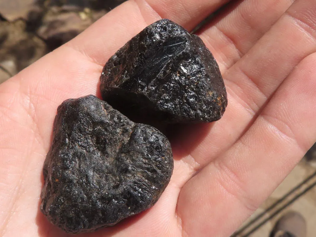 Natural Black Tourmaline Schorl Pieces  x 35 From Zambia