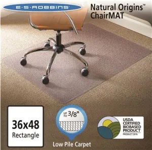 Natural Origins Chair Mat For Carpet 36 X 48 Clear