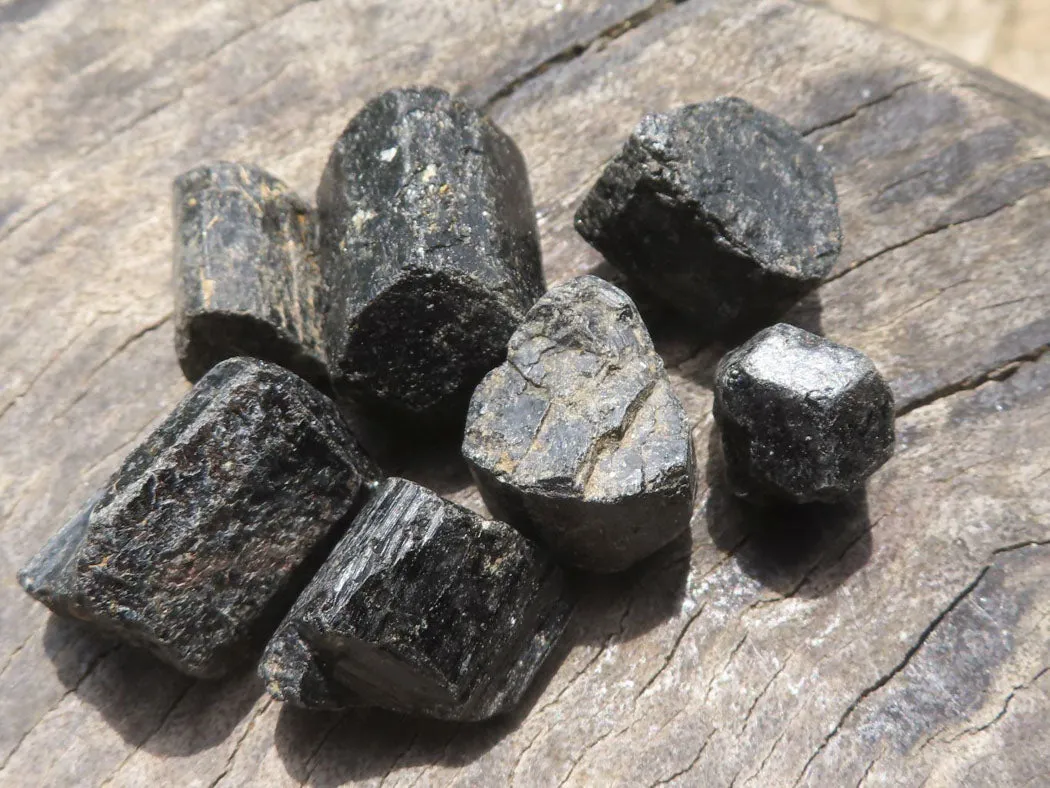 Natural Rough Black Tourmaline Schorl Specimens x 1.9 Kg Lot From Zambia