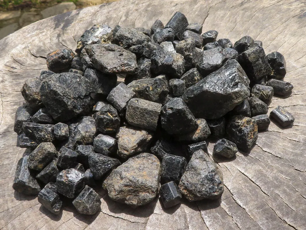 Natural Rough Black Tourmaline Schorl Specimens x 1.9 Kg Lot From Zambia