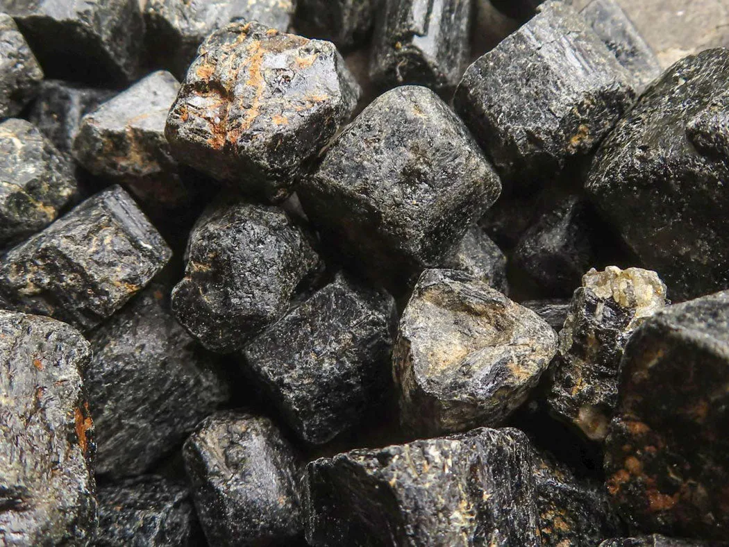 Natural Rough Schorl Black Tourmaline Crystals x 2 Kg Lot From Zambia