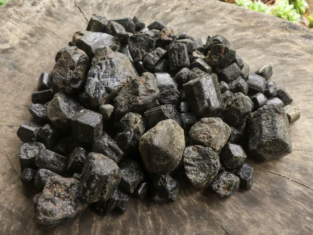 Natural Rough Schorl Black Tourmaline Crystals x 2 Kg Lot From Zambia