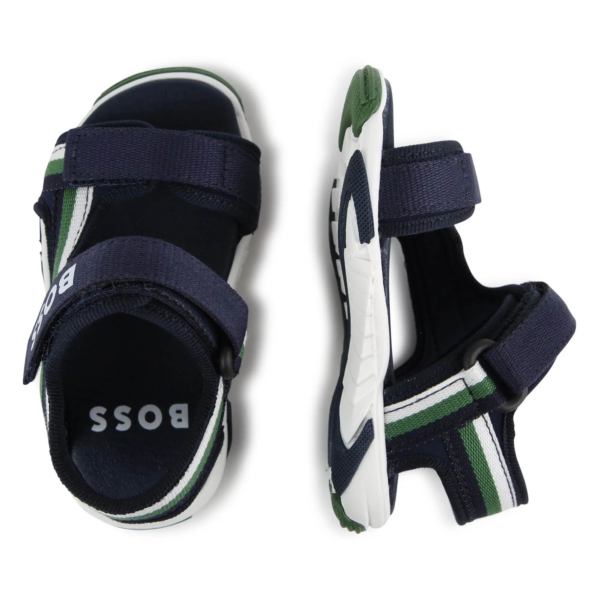 Navy Logo Sandals