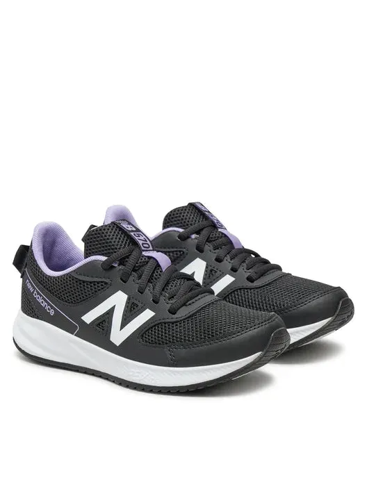 NEW BALANCE KID'S 570 BLACK/PURPLE RUNNING SHOE