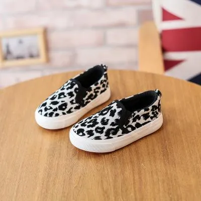 new Children Canvas Shoes For Boys Girls Fashion Leopard Print Comfortable Casual Shoes For Kids Sneakers Student Flat Shoes