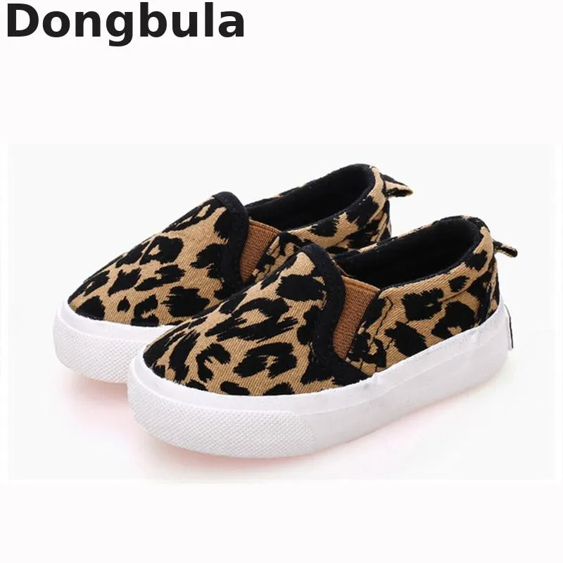 new Children Canvas Shoes For Boys Girls Fashion Leopard Print Comfortable Casual Shoes For Kids Sneakers Student Flat Shoes