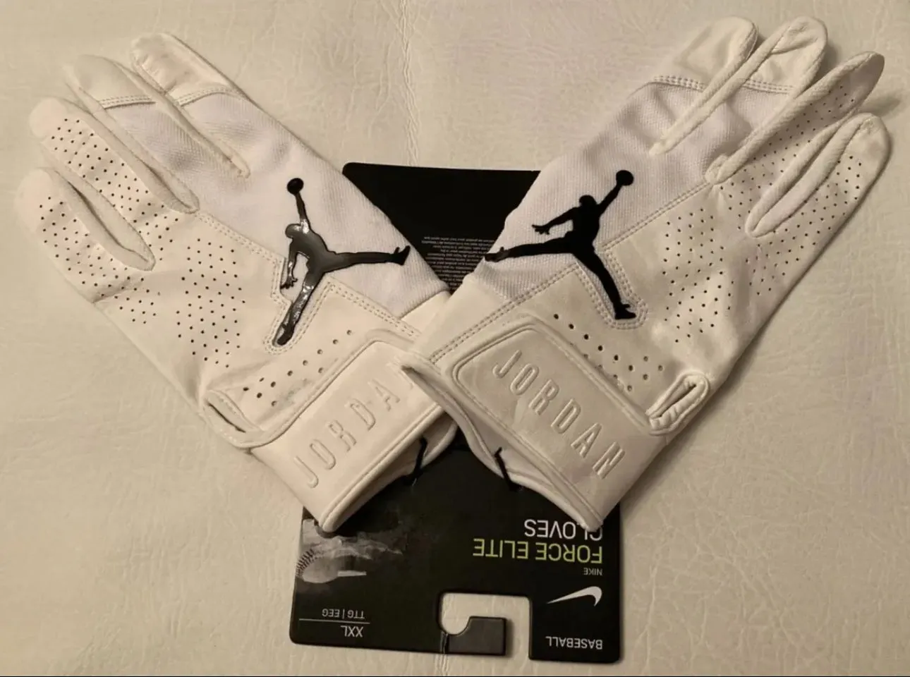 NIKE JORDAN FORCE ELITE WHITE BATTING GLOVES MOOKIE BETTS PROMO PGB690-101 SZ XXL