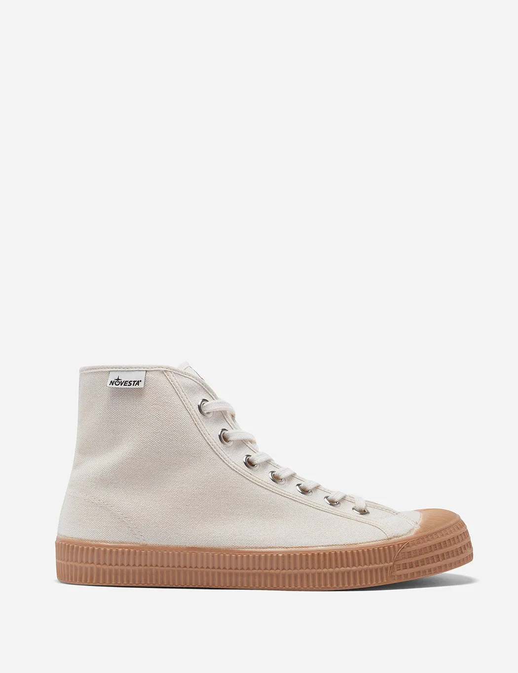 Novesta Star Dribble Hi Trainers (Canvas) - Beige/Gum