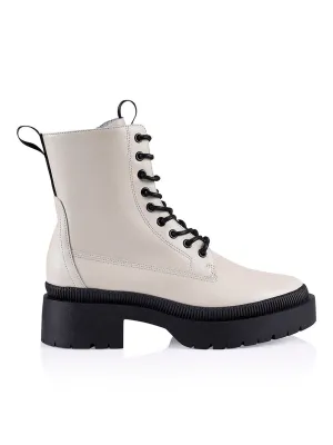 Orlando Combat Chunky Boot - Cream