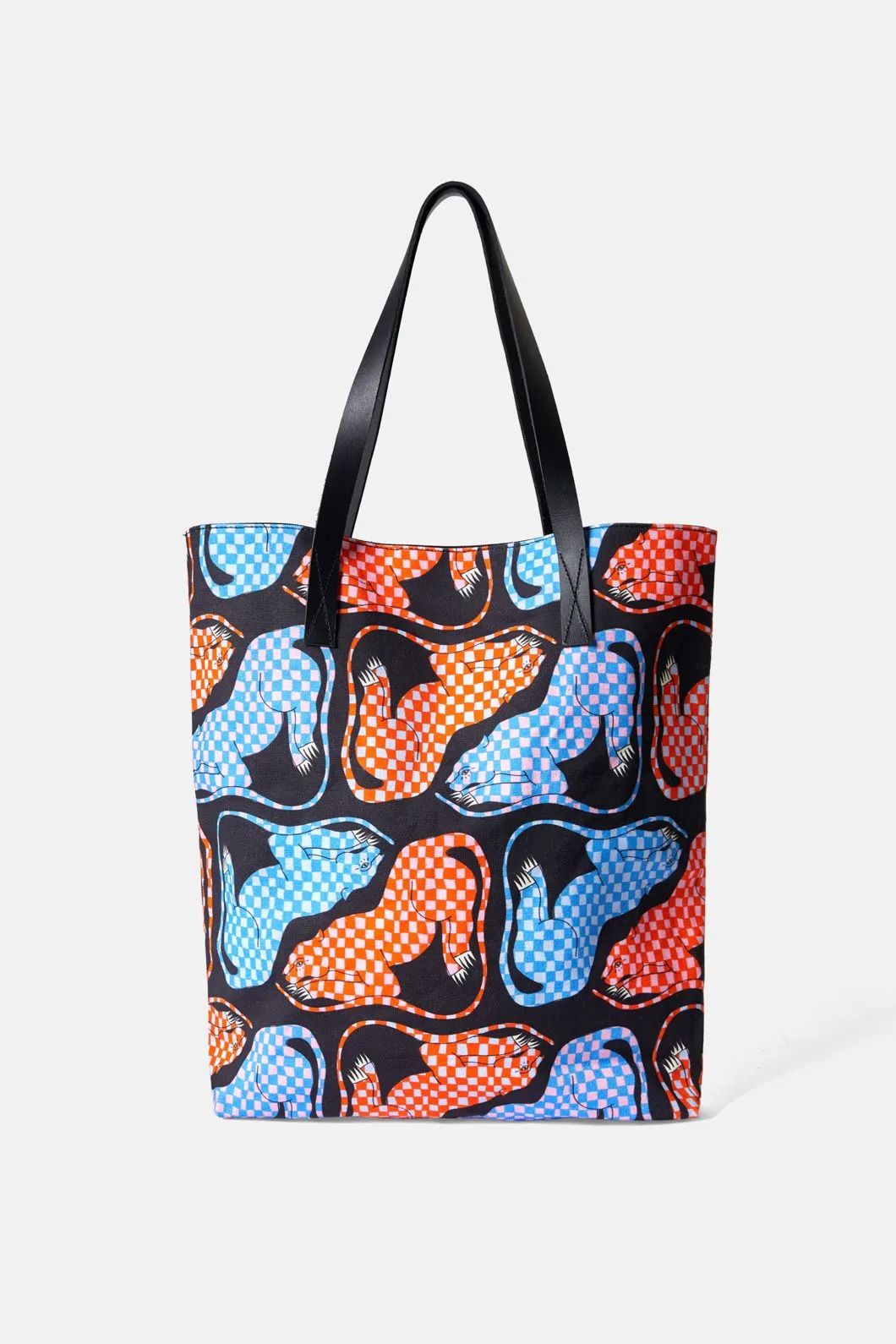 Panther Check Canvas Tote