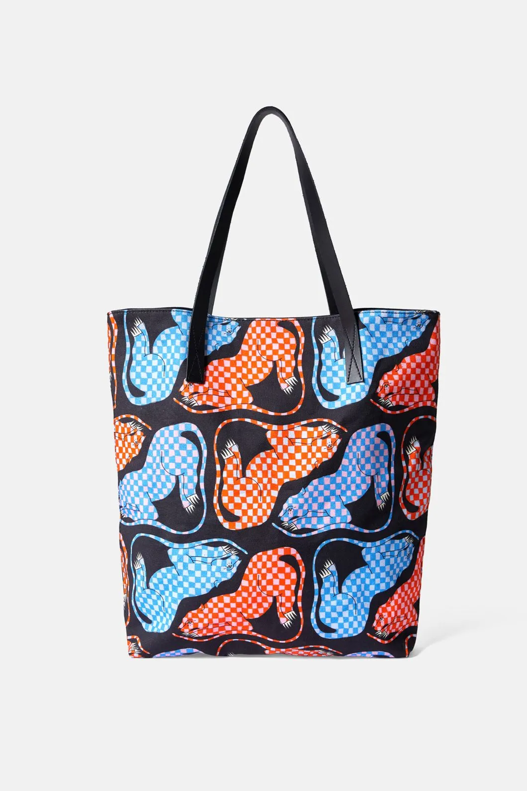 Panther Check Canvas Tote