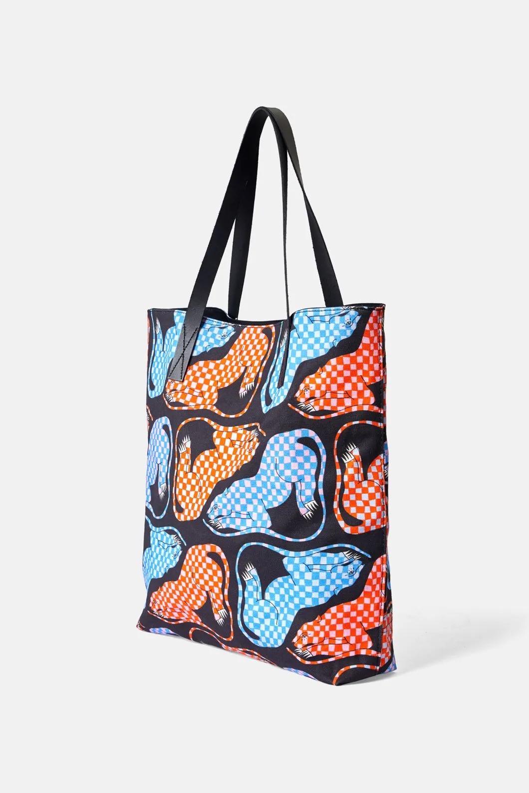 Panther Check Canvas Tote