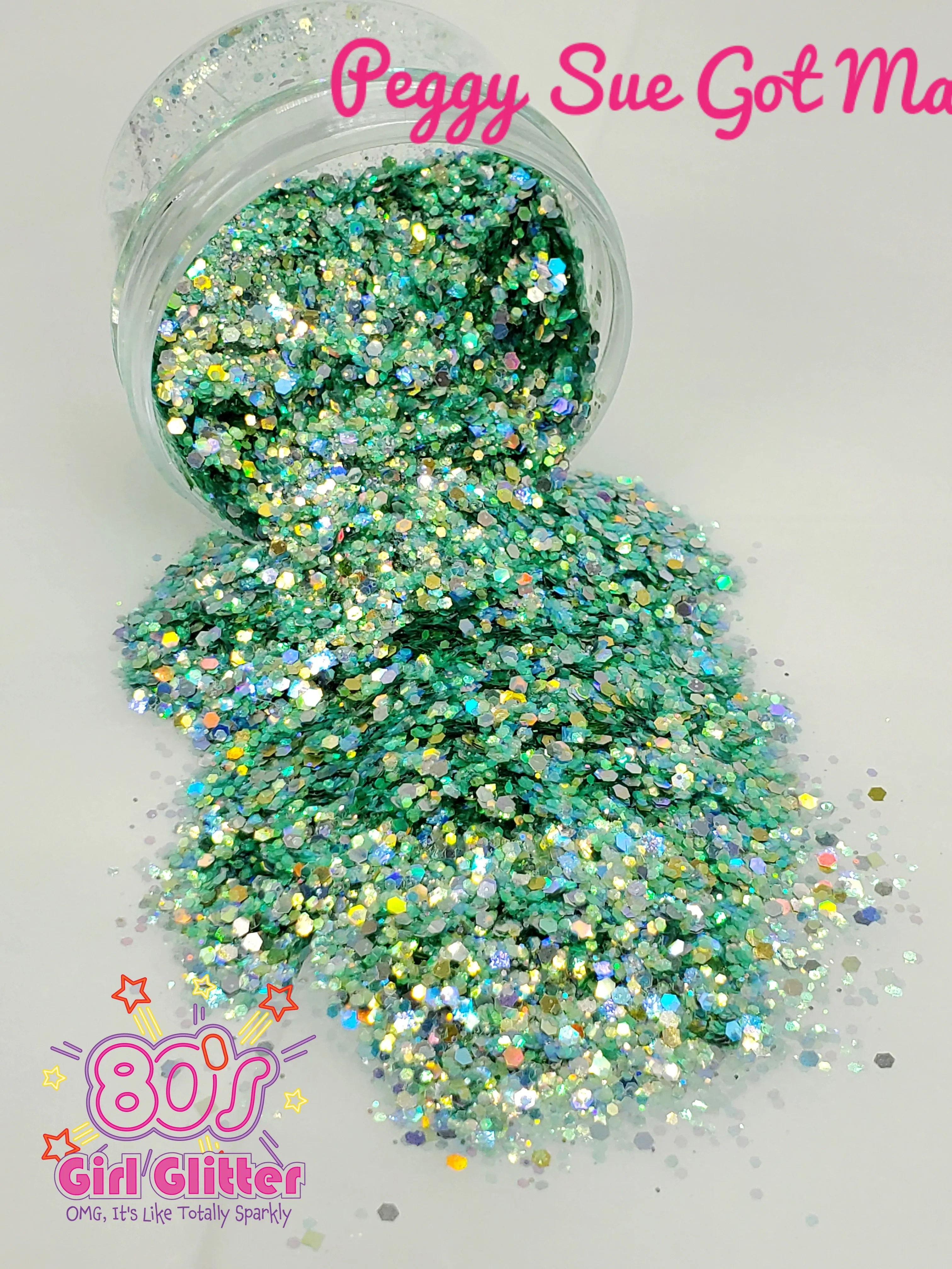 Peggy Sue Got Married - Glitter - Green Glitter - Green Holographic Chunky Glitter