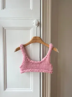 Pink Chunky Knit Bralette (Sample)