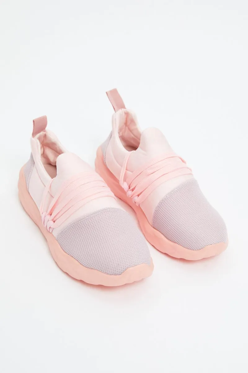 Pink Strap Detail Sneakers