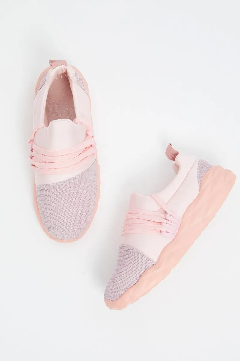 Pink Strap Detail Sneakers