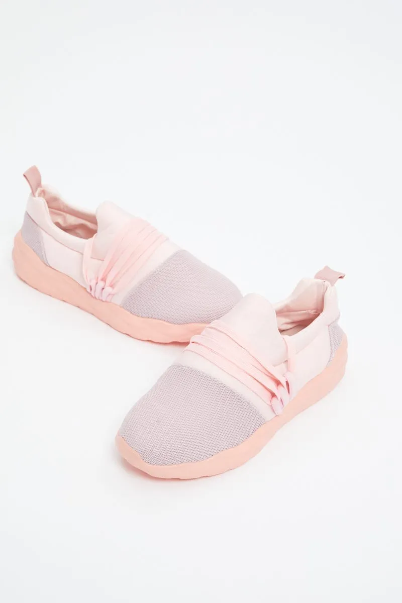 Pink Strap Detail Sneakers