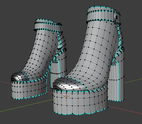 Platform ankle boots (3D Model Assets)(Commercial license)