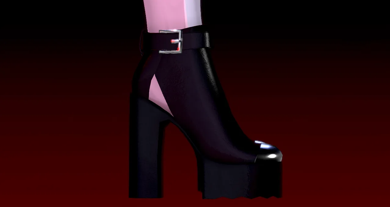 Platform ankle boots (3D Model Assets)(Commercial license)