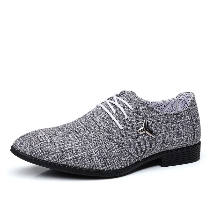 Pointed Canvas Shoes Men's Plus Size Cloth Breathable