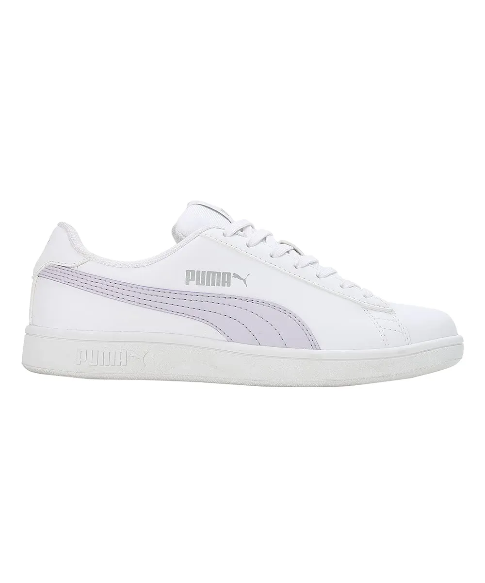 Puma Womens Smashic Wmn White-Spring Lavender-Matte Silver Sneaker - 5UK (39511101)