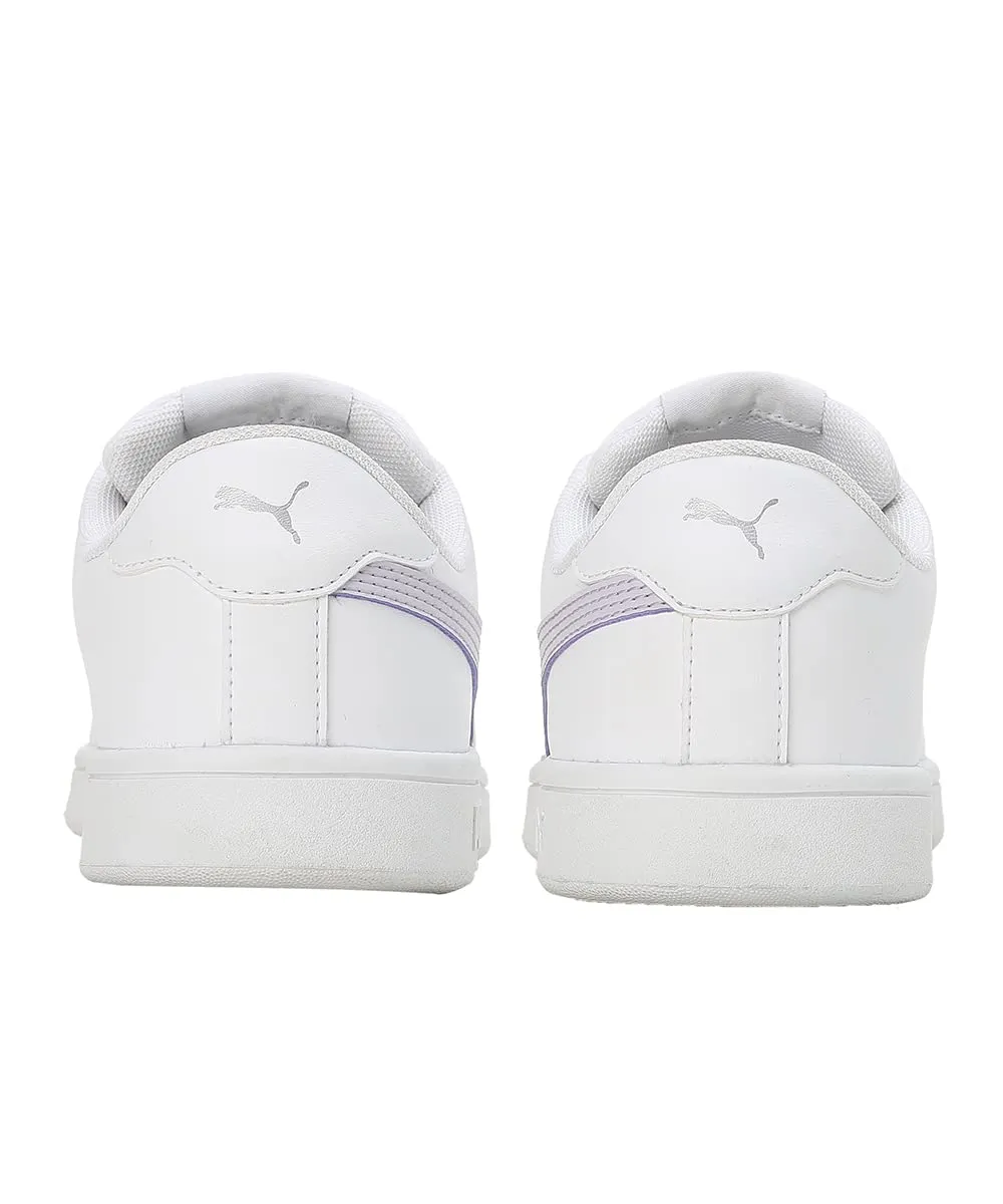 Puma Womens Smashic Wmn White-Spring Lavender-Matte Silver Sneaker - 5UK (39511101)