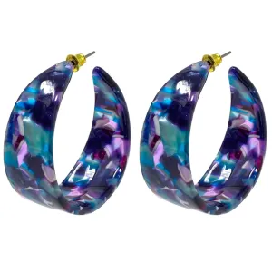 Purple & Blue Chunky Hoop Earrings