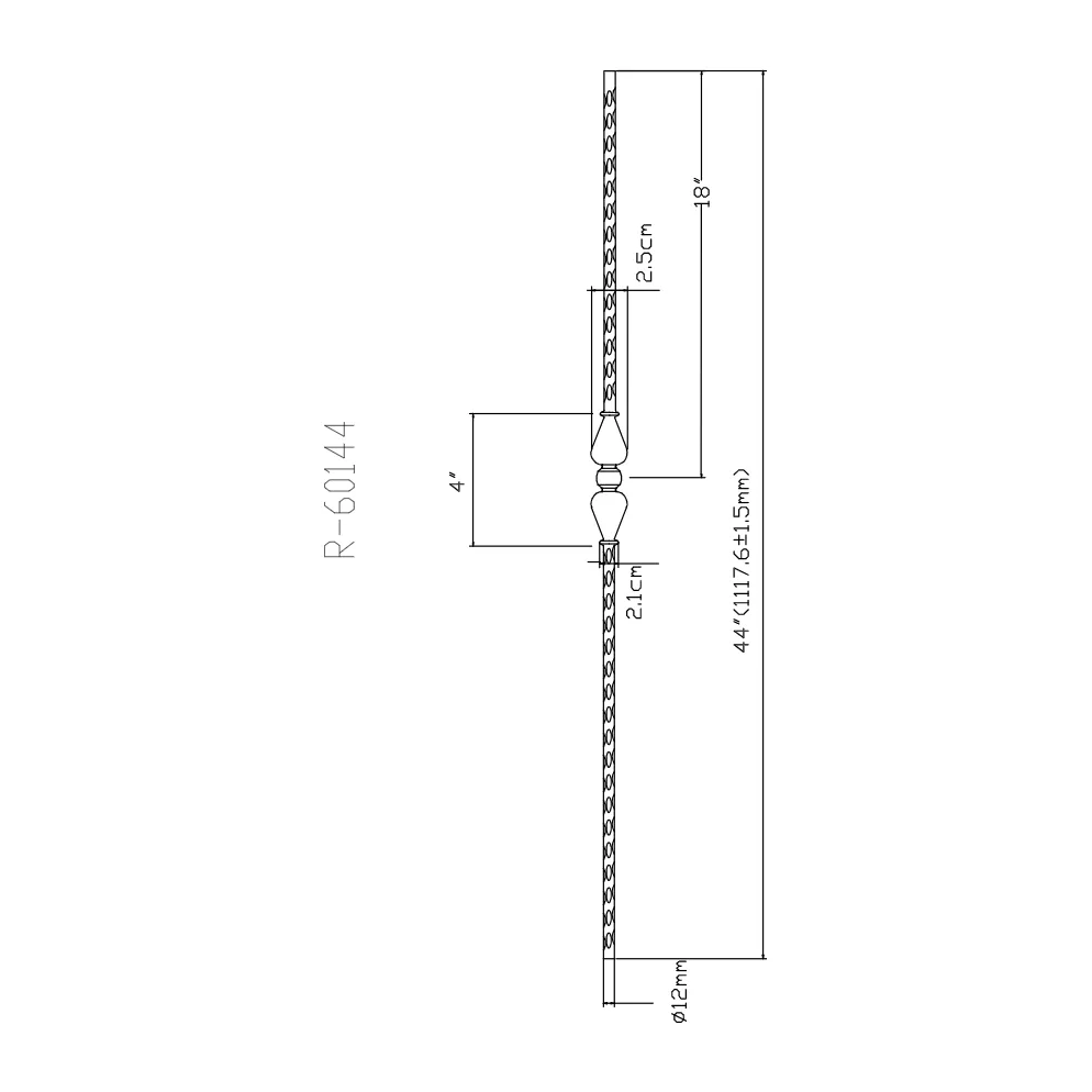 R60144 | Single Urn Iron Baluster | 2770 | 1/2"