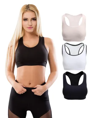 Racerback Sports Bras, Removable Padded Seamless Activewear Fitness Bra