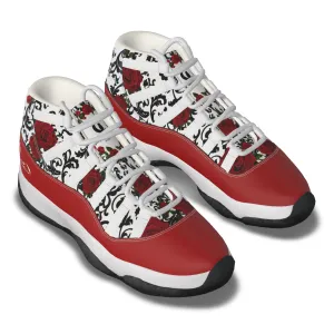 RED ROSES Men's High Top Basketball Shoes