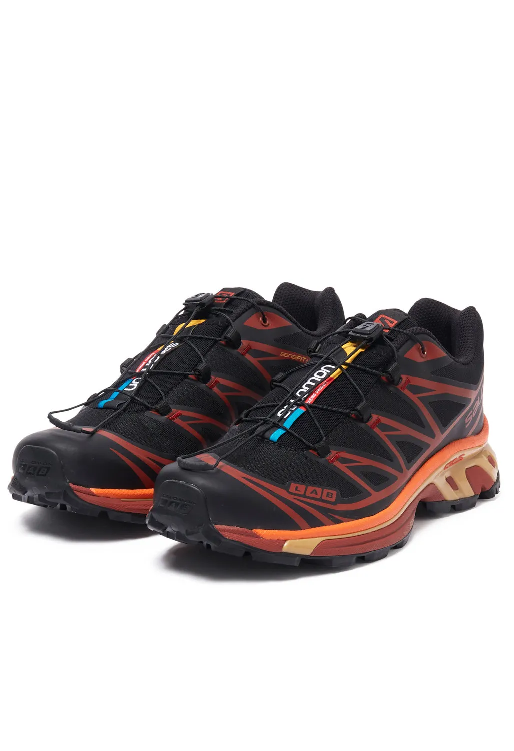 Salomon XT-6 Trainers - Black/Chocolate Plum/Vibrant Orange