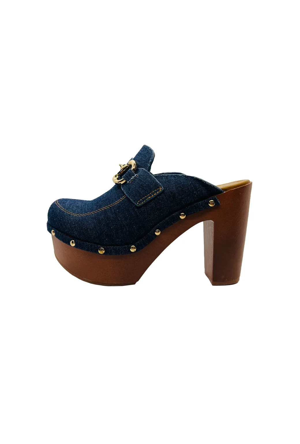 SAMPLE - Big Buckle Clogs - Denim