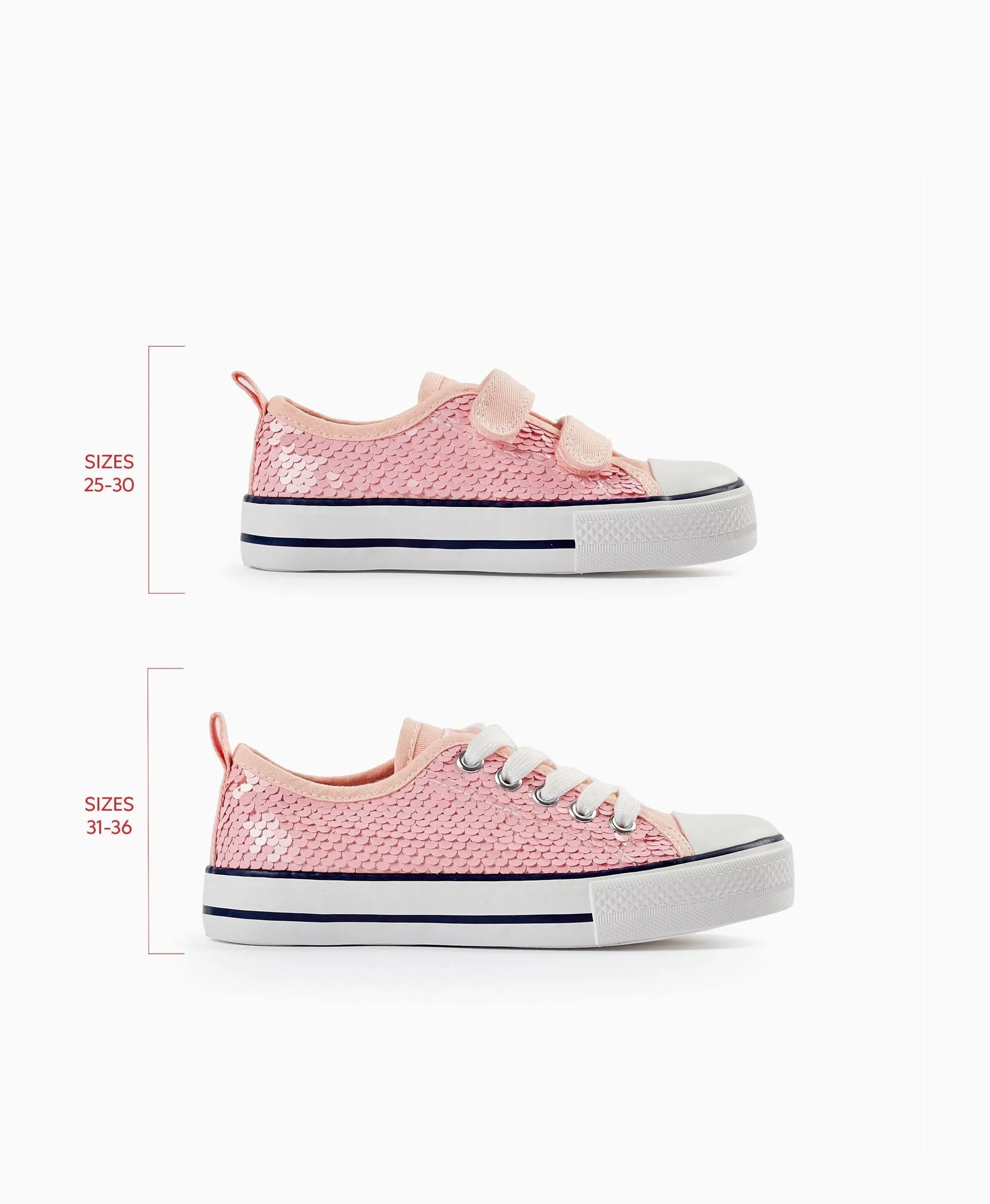 Sequined Trainers for Girls '50s Sneaker', Pink