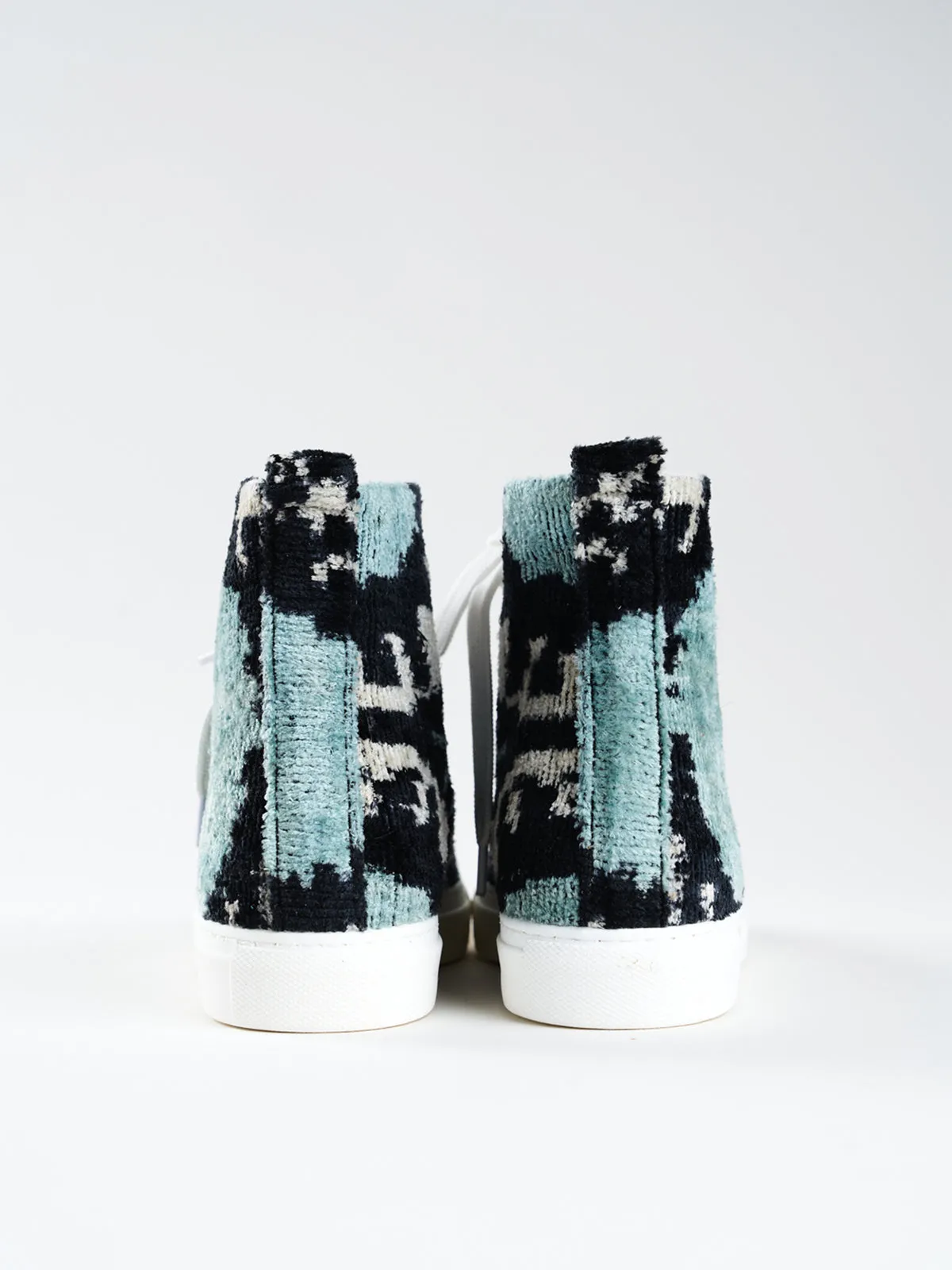 Silk Velvet Contrast Teal High Tops