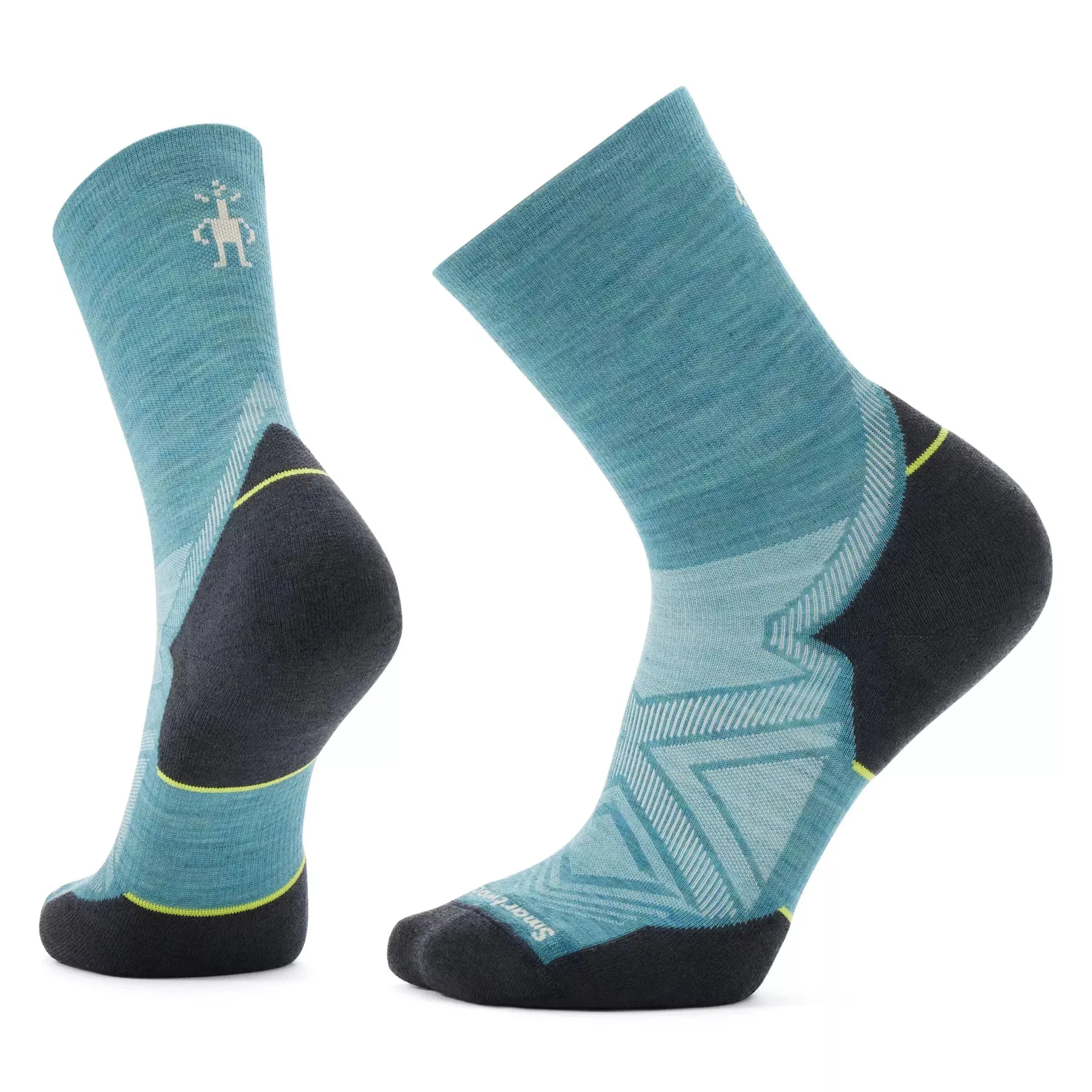 Smartwool Run Targeted Cushion Mid Crew Socks - Cascade Green