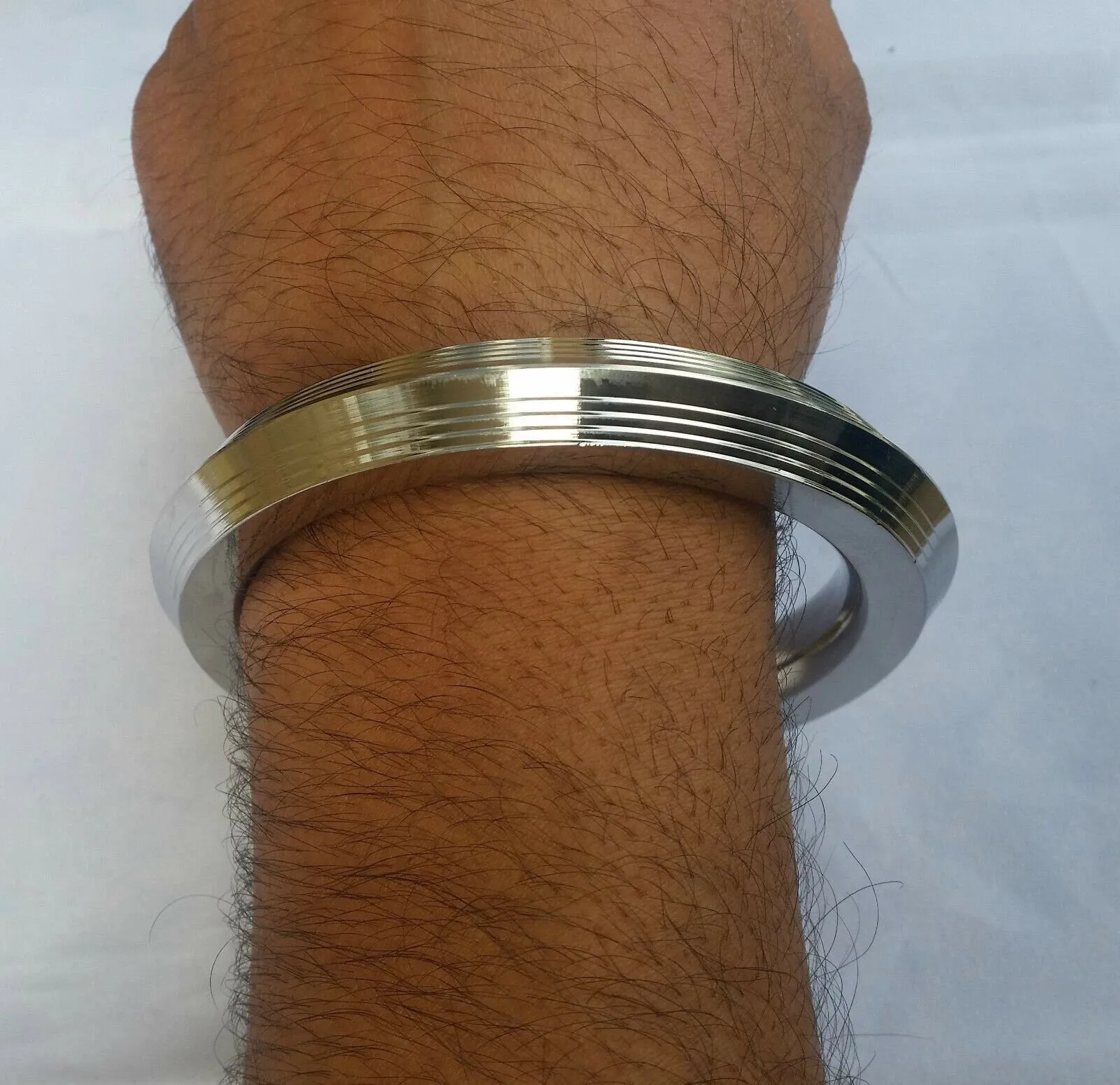 Stainless steel kara sikh kada chunky nine lines singh khalsa taksali bangle l15