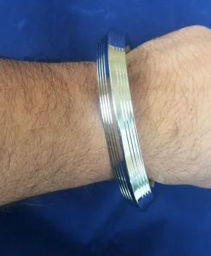 Stainless steel kara sikh kada chunky nine lines singh khalsa taksali bangle l15