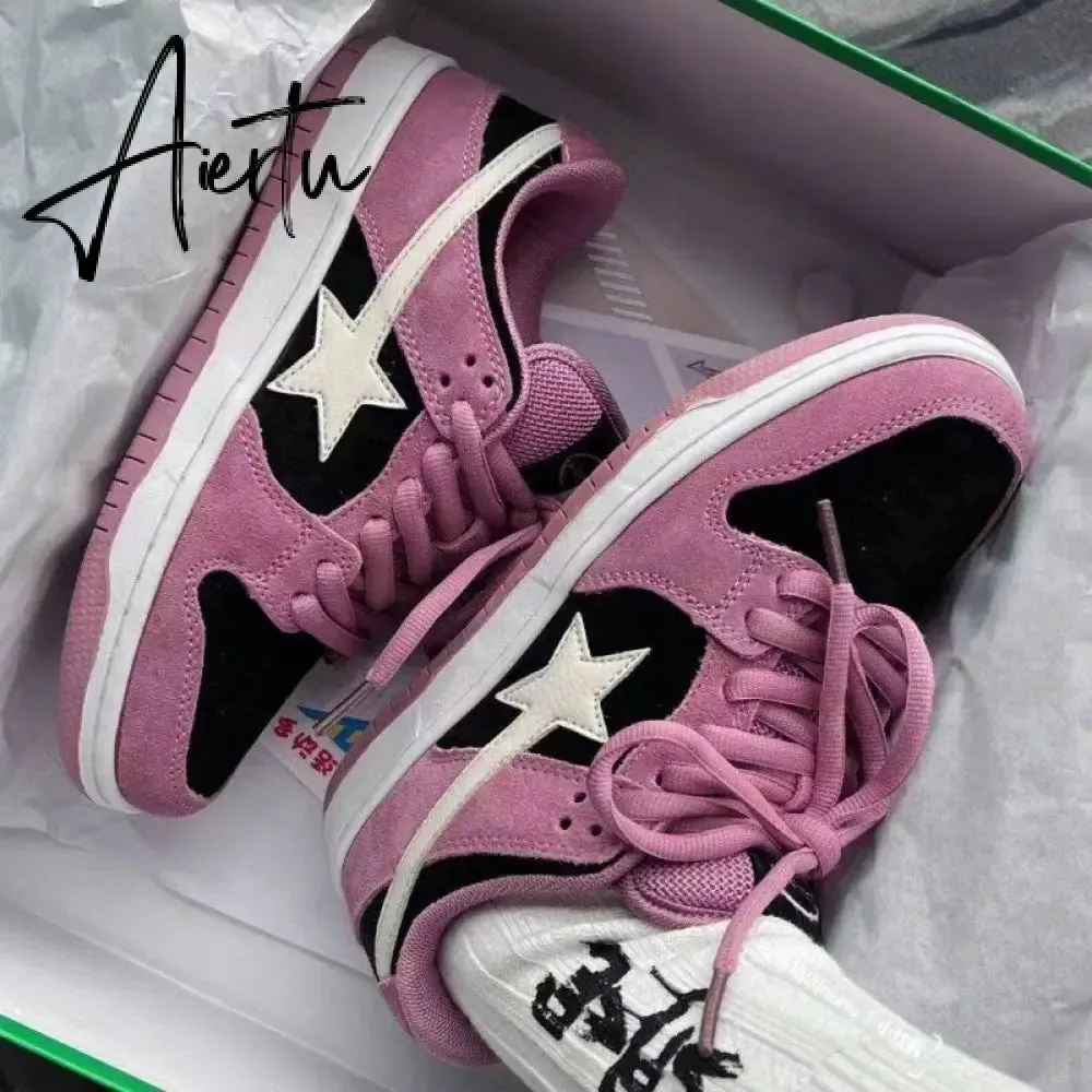 Star Pink Shoes Y2k Harajuku Casual Platform Sneakers Women Korean Fashion Girls Designer Preppy Style Flats Female