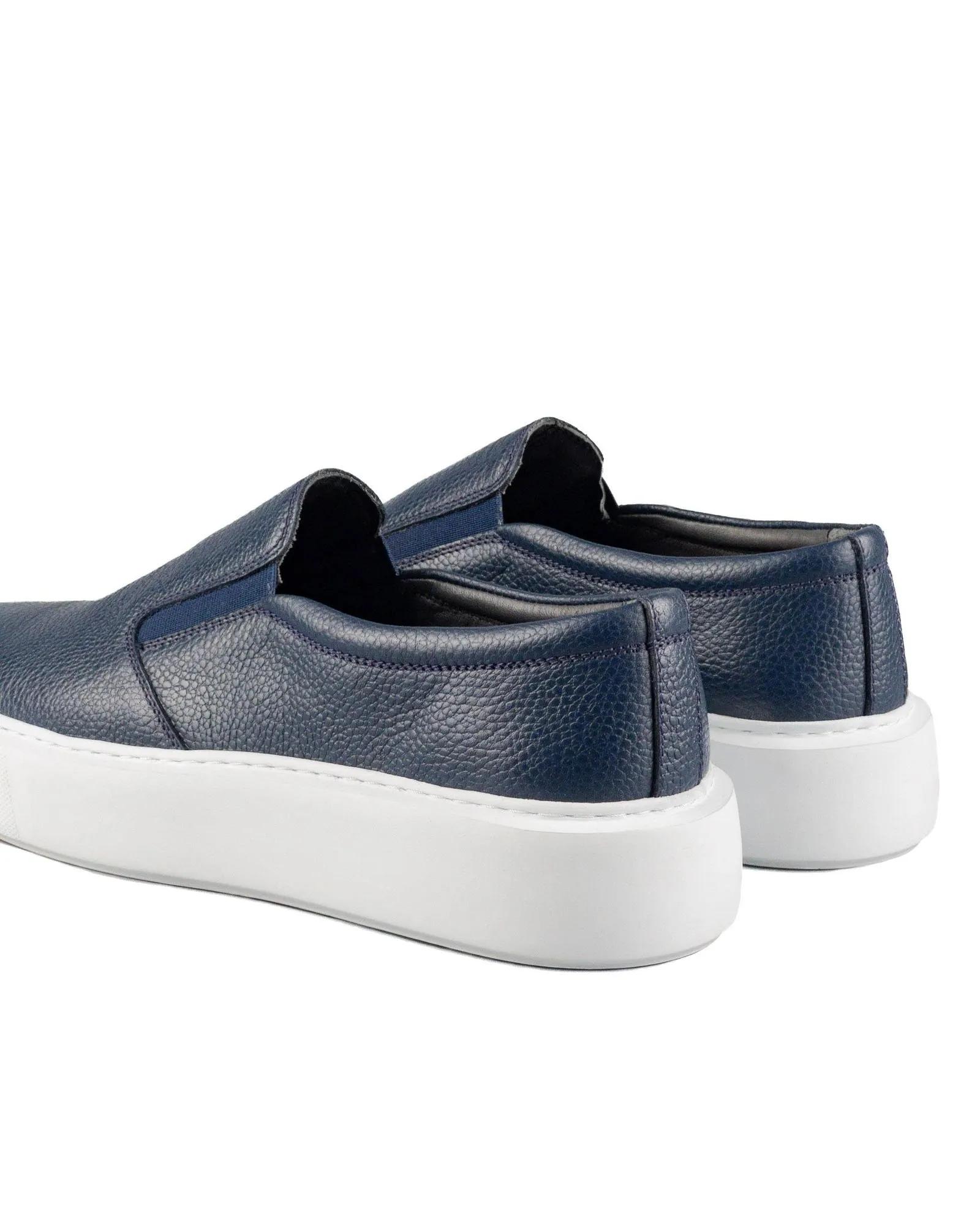 T-Shiver Navy Blue Genuine Leather Men's Sports Sneaker Shoes