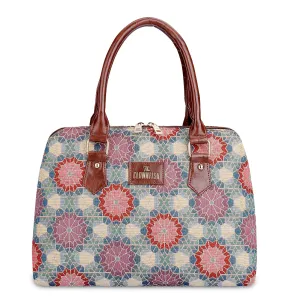 THE CLOWNFISH Montana Series Handbag for Women Office Bag Ladies Purse Shoulder Bag Tote For Women College Girls (Multicolour-Floral)