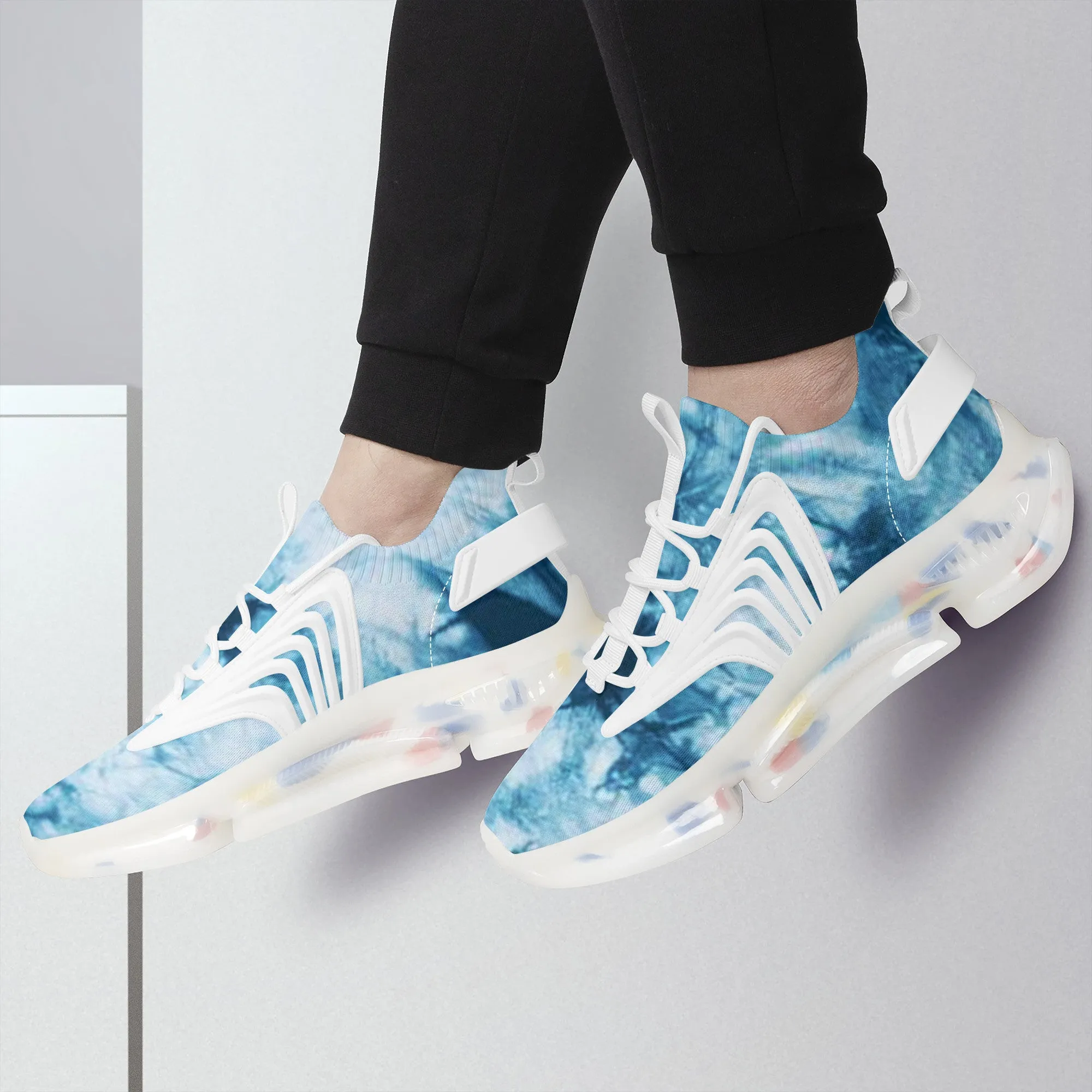 TIE DYE BLUE Air Max React Sneakers - White