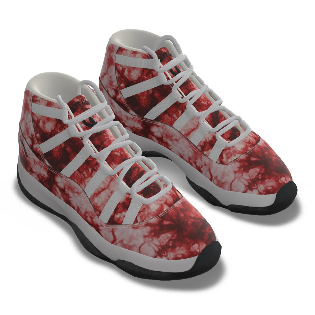 TIE DYE RED High Top Basketball Shoes