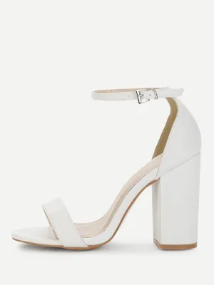 Two Part Ankle Strap Chunky Heels