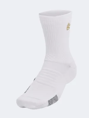 Under Armour Curry Unisex Basketball Sock White/Grey/Gold