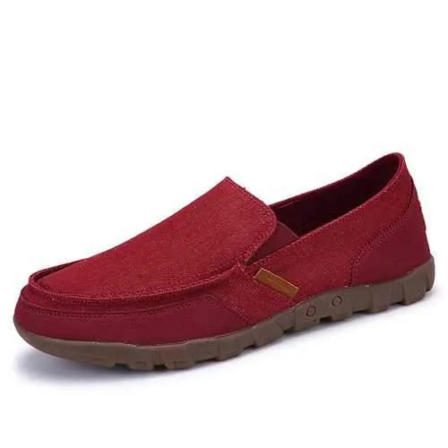 US Size 6.5-11 Men Casual Canvas Slip On Soft Breathable Outdoor Flats