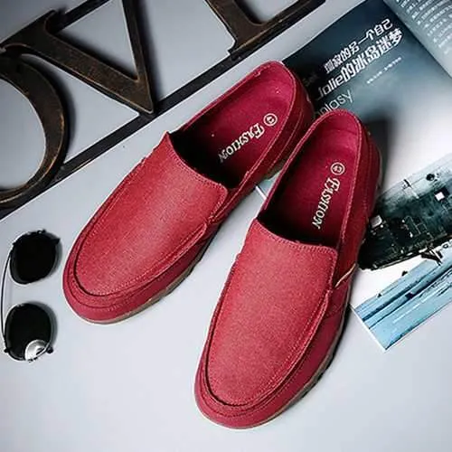 US Size 6.5-11 Men Casual Canvas Slip On Soft Breathable Outdoor Flats