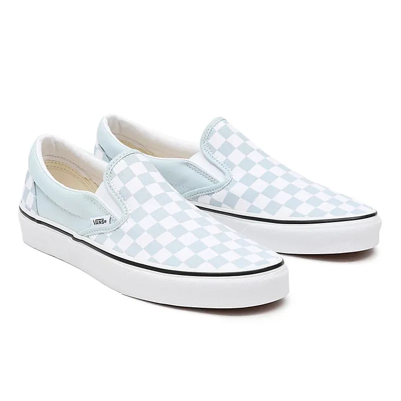 VANS Baby Blue Checkerboard Classic Slip-On Youth Shoe