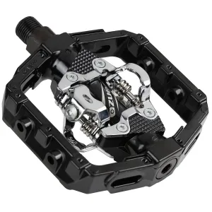 VENZO compatible with Shimano SPD Mountain Bike CNC Cr-Mo Die-Cast Aluminum Sealed Pedals With Cleats - Dual Platform Clipless Pedals For Mountain Bike - Easy Clip In & Out